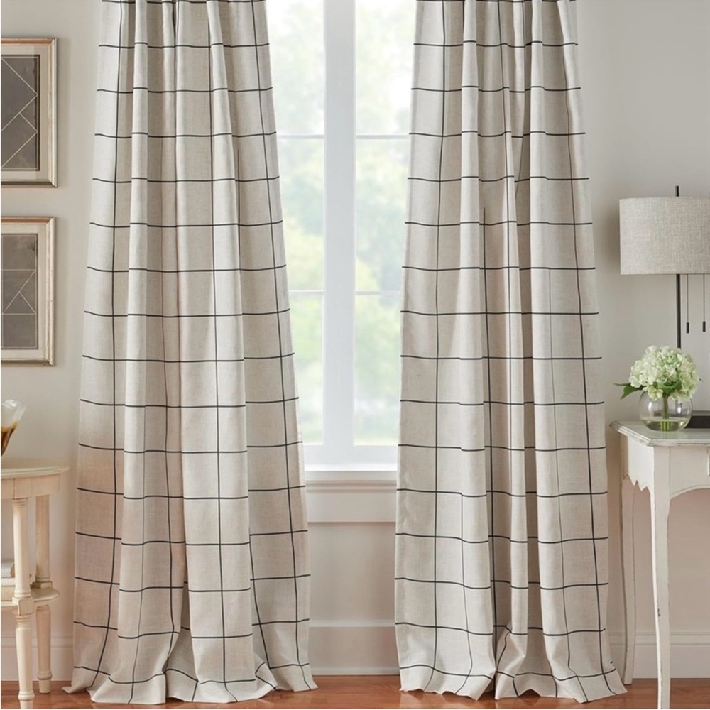 The big one window pane curtains 84”